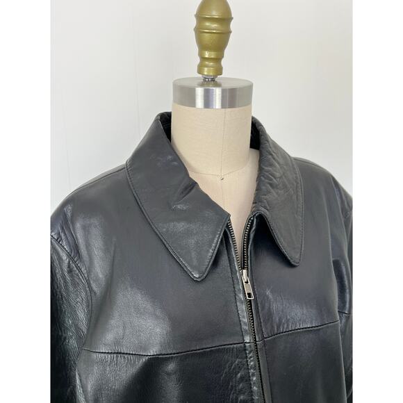 Vintage 90s Y2K Wilsons Maxima Black Leather Jacket XL Matrix Cyber Goth Grunge - Picture 4 of 16